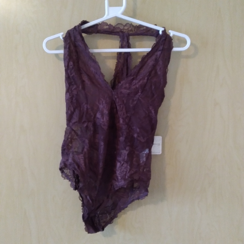 NWT Free People Everyday Lace Bodysuit in Plum Jam (S)